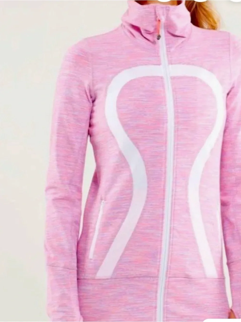 lululemon In Stride Full-Zip Jacket with orange logo Size 8 (stock pic)